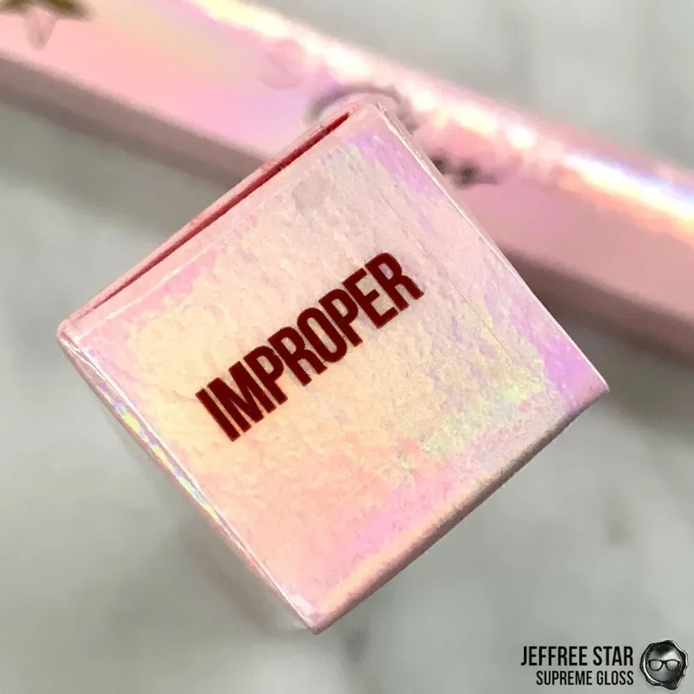 JEFFREE STAR IMPROPER SUPREME GLOSS FULL PIGMENT LIP COLOR DARK MAUVE NEW IN BOX